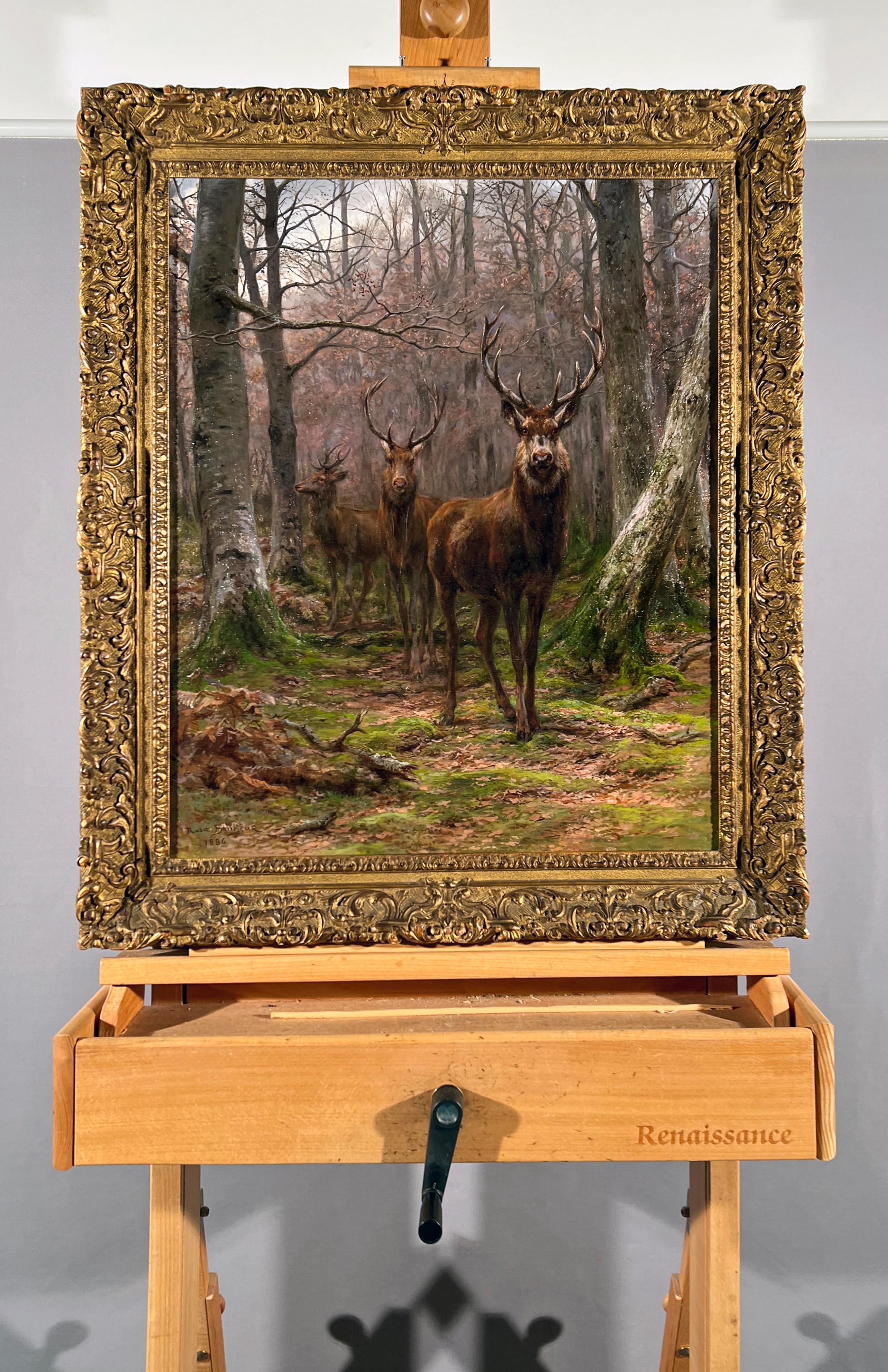 Three Bucks in the Fontainebleu Forest - Painting by Rosa Bonheur