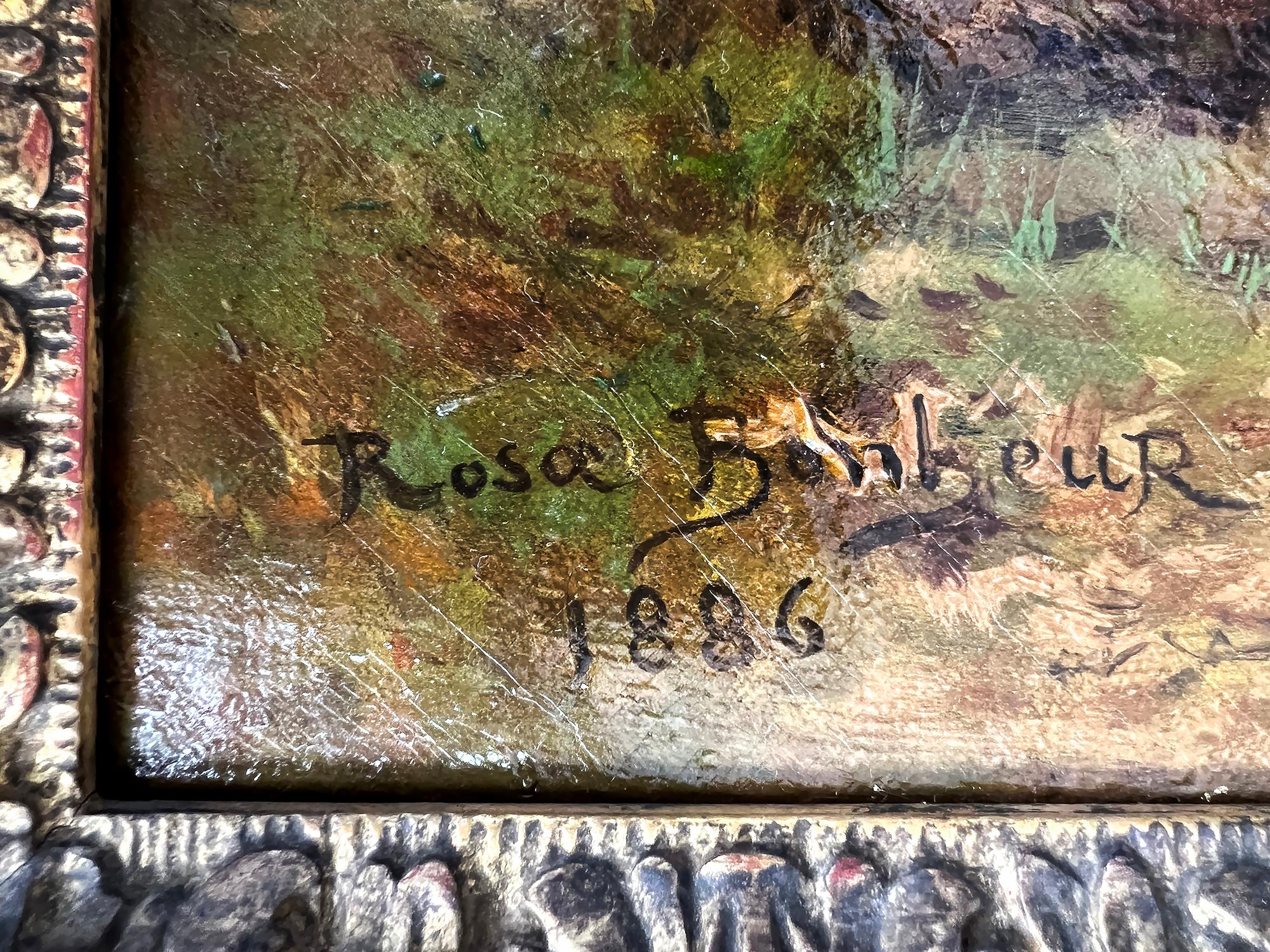 Tre cervi nella foresta di Fontainebleu - Painting Accademia di Rosa Bonheur