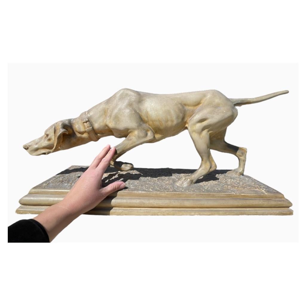 Rosa Bonheur - Cane da caccia in terracotta, stazionario in vendita 4