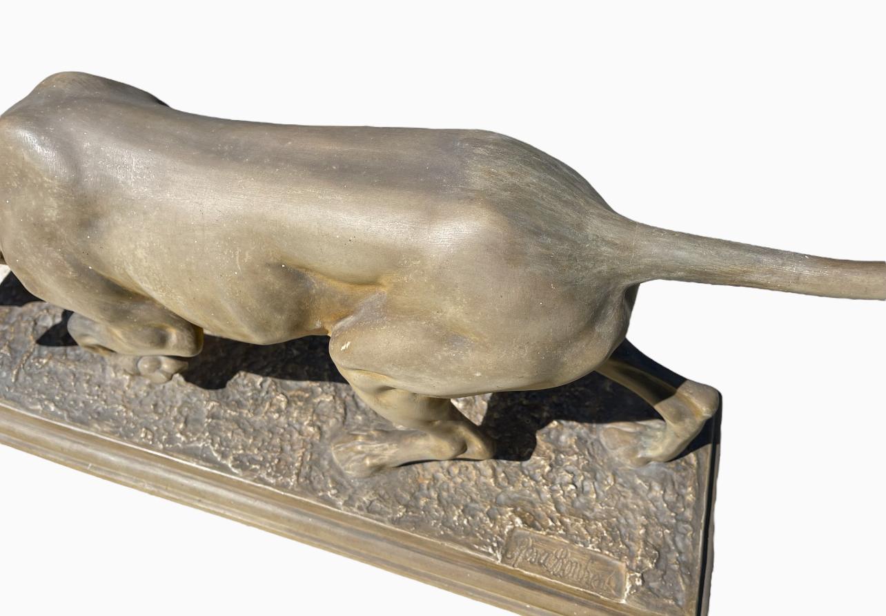 Intagliato a mano Rosa Bonheur - Cane da caccia in terracotta, stazionario in vendita