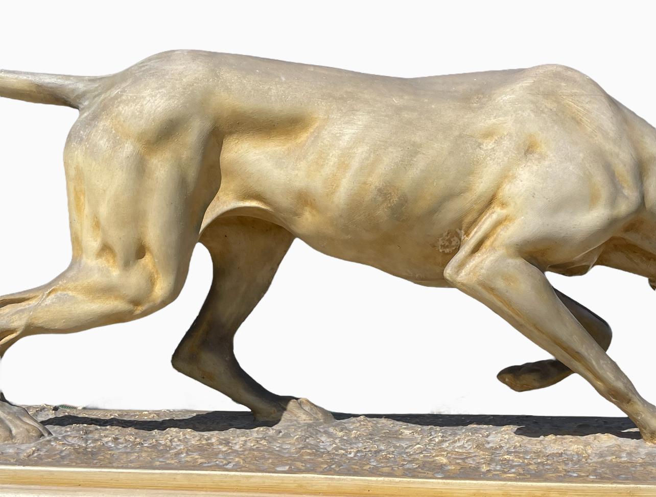 Rosa Bonheur - Cane da caccia in terracotta, stazionario in vendita 2