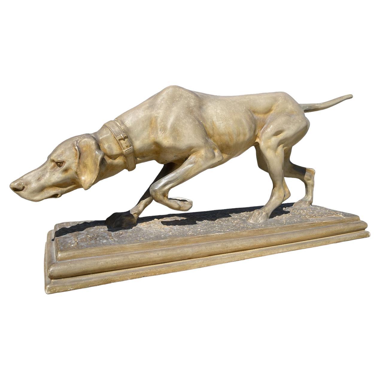 Rosa Bonheur - Cane da caccia in terracotta, stazionario in vendita