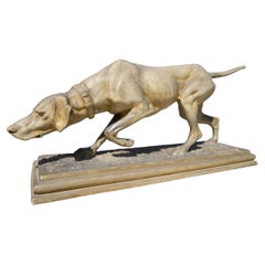 Antique Rosa Bonheur - Terracotta, Stationary Hunting Dog 