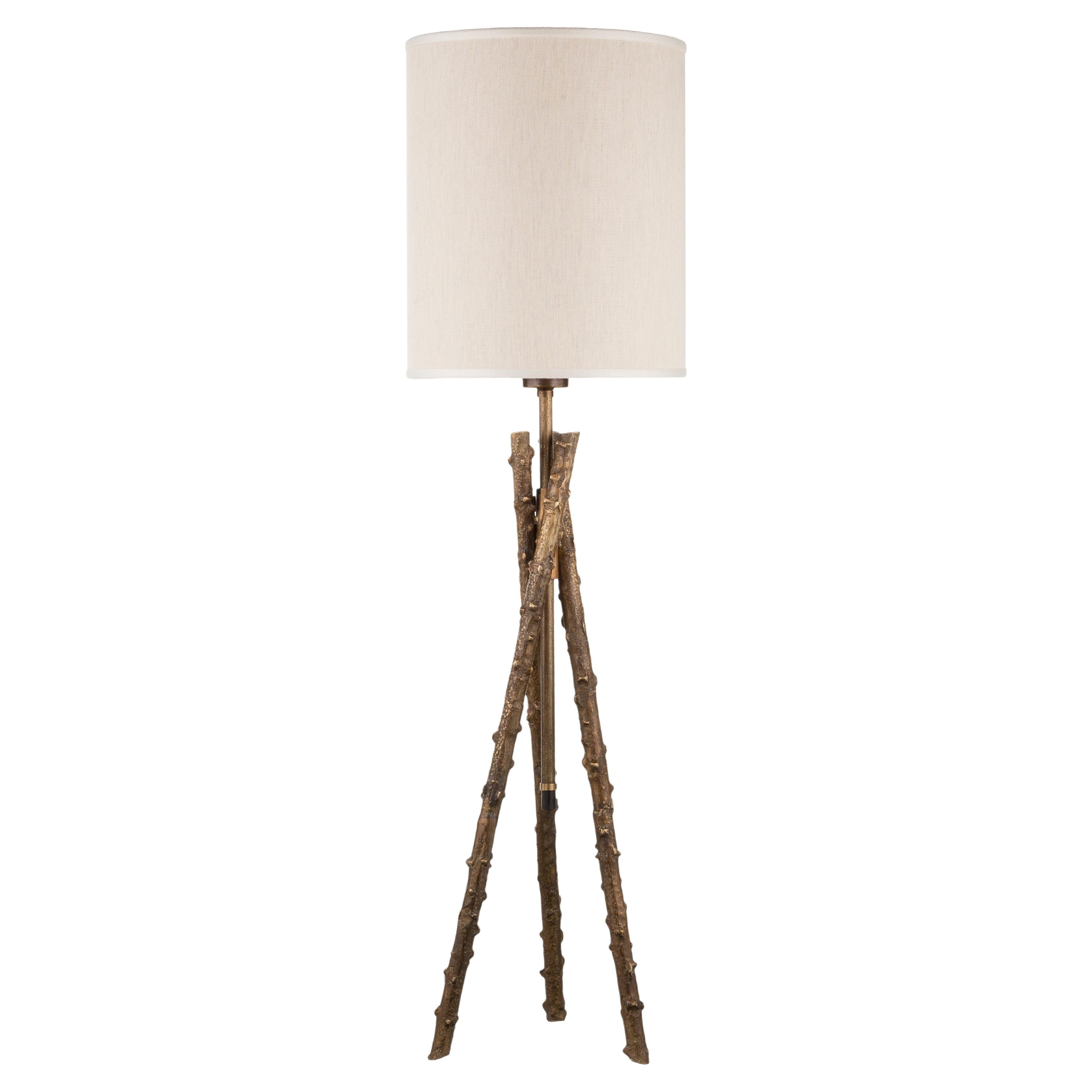 Rosa Canina brass table lamp For Sale