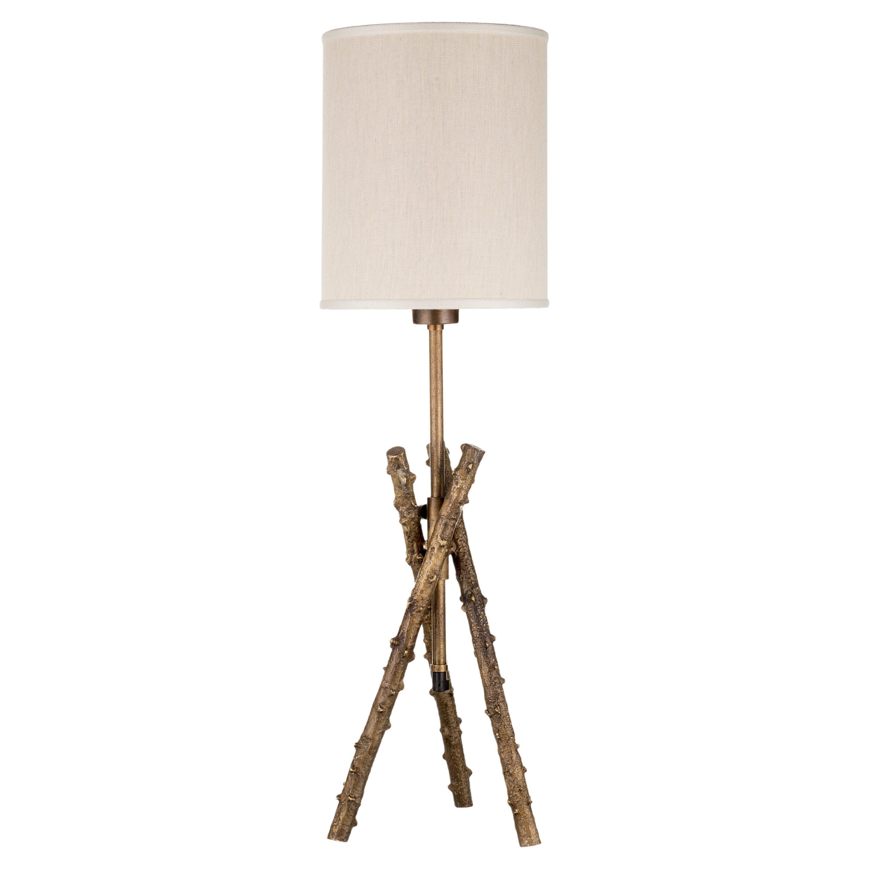 Rosa Canina small brass table lamp For Sale