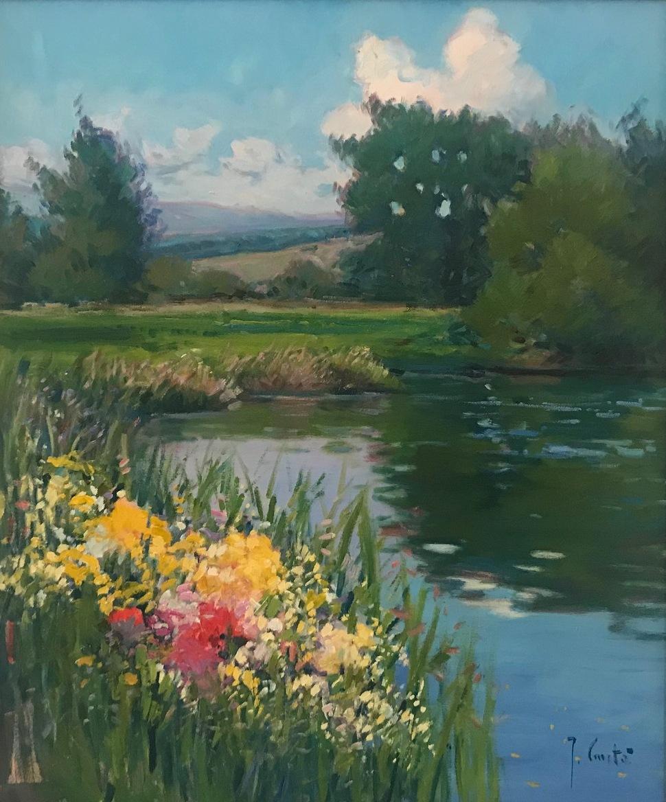 Rosa Canto Landscape Painting - FLOWERD LANDSCAPE