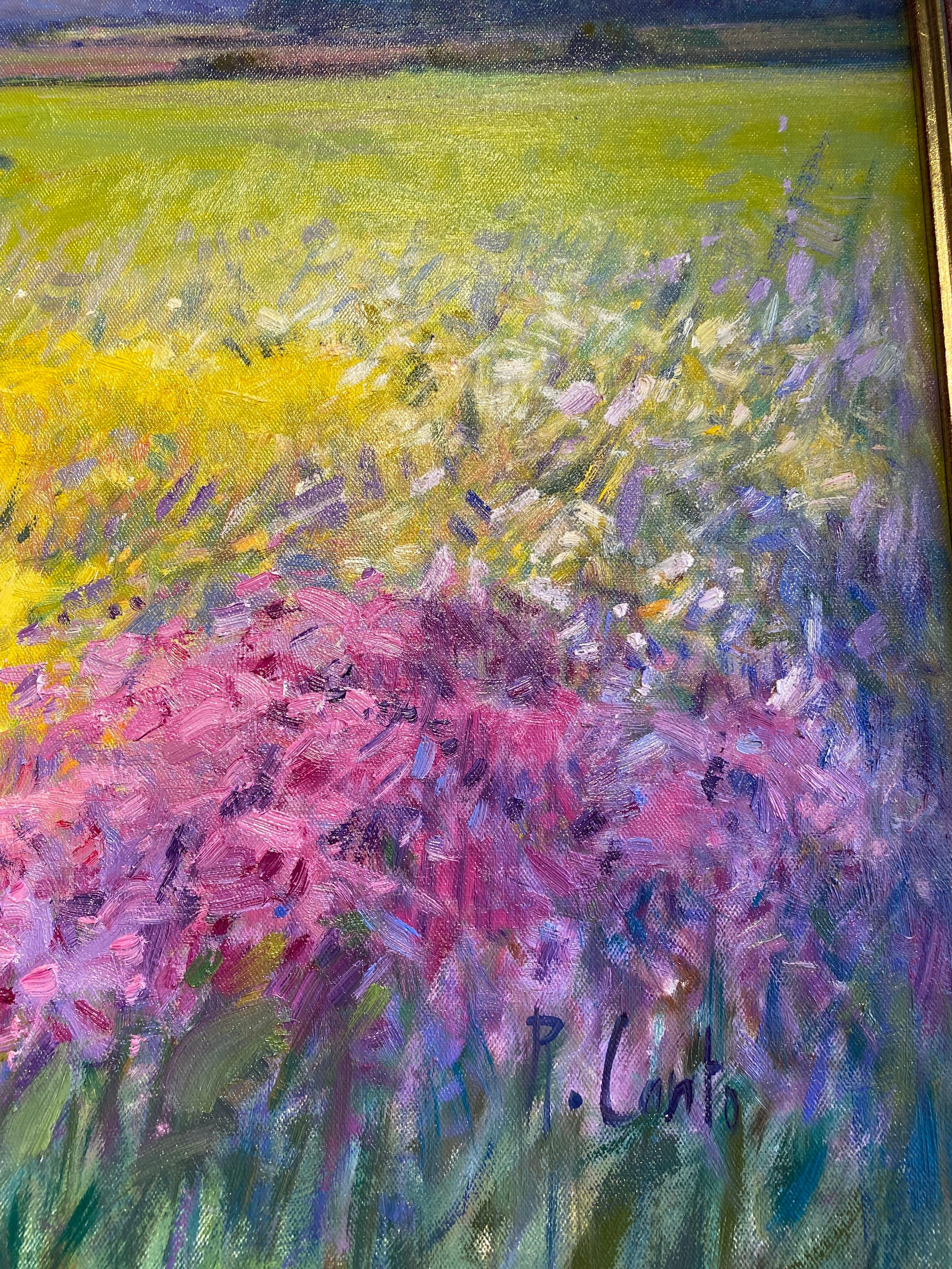 landscape with flowers painting
