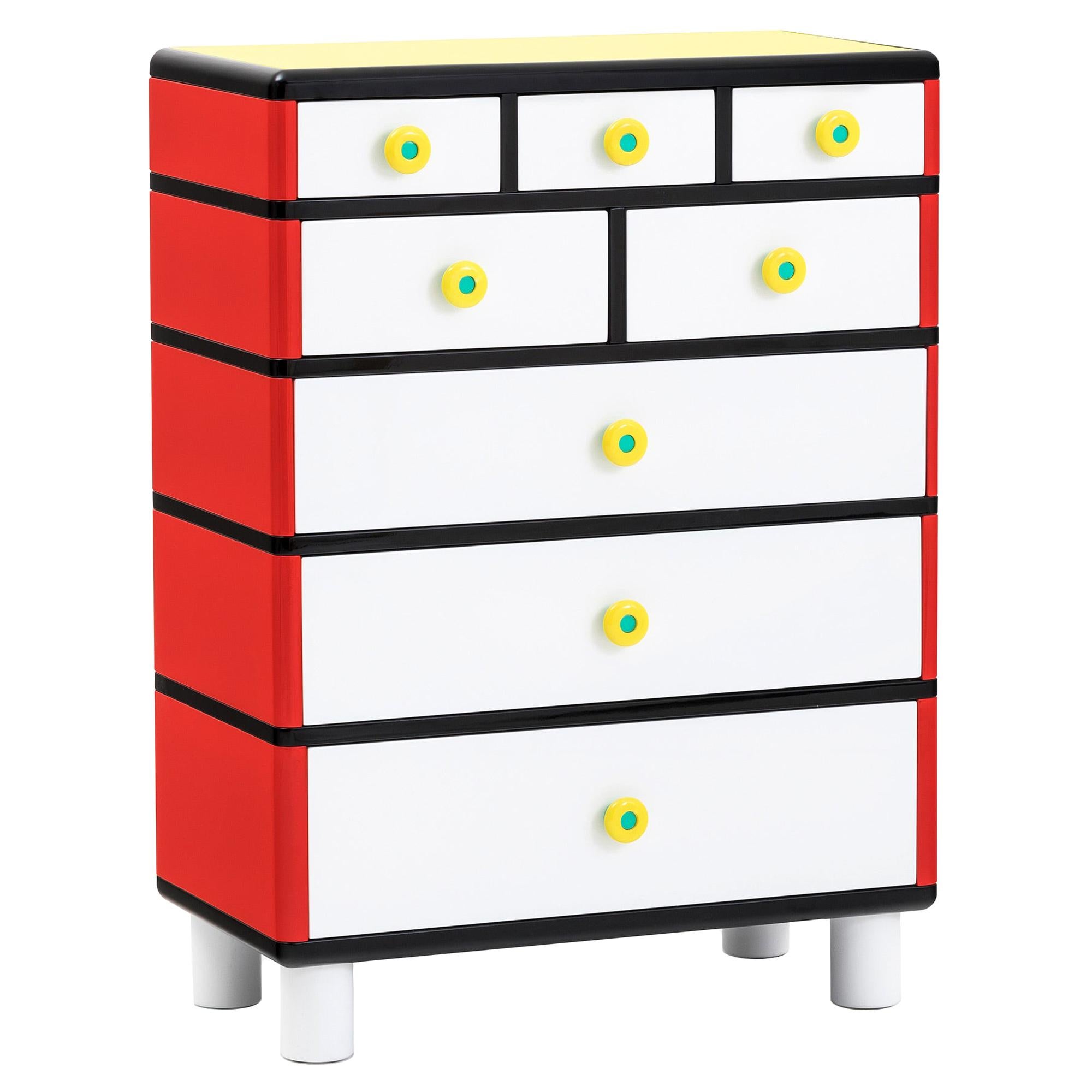 ROSA Chest of Drawers by George J. Sowden by Post Design Collection/Memphis For Sale