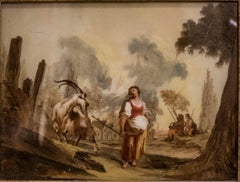 Rosa da Tivoli 17th Century Italian Oil on GLass