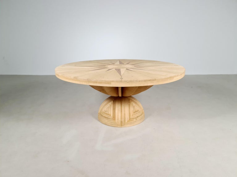 Mid-Century Modern Rosa Dei Venti Table by Mario Ceroli for Poltronova, 1970s