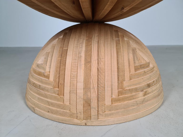 Wood Rosa Dei Venti Table by Mario Ceroli for Poltronova, 1970s