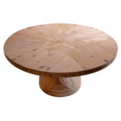 Mesa Rosa dei Venti de Mario Ceroli, Madera natural, años 90