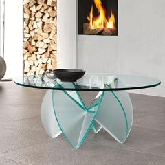 Rosa Del Deserto Round Glass Coffee Table, Designed by Lomazzi, Made in Italy