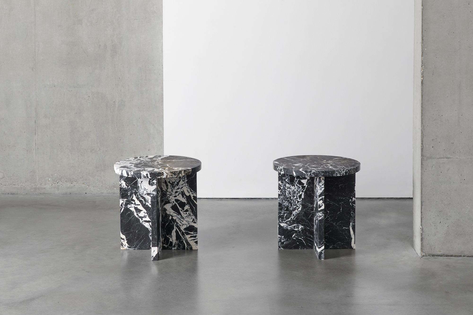 British Rosa Marble Side Table by Agglomerati