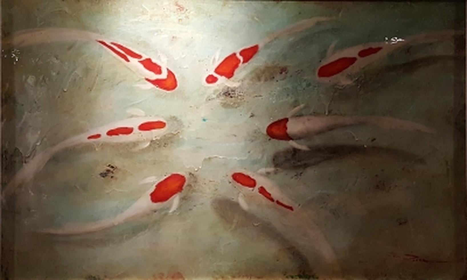 Landscape Painting de Rosa MCMURTRAY - 7 koi