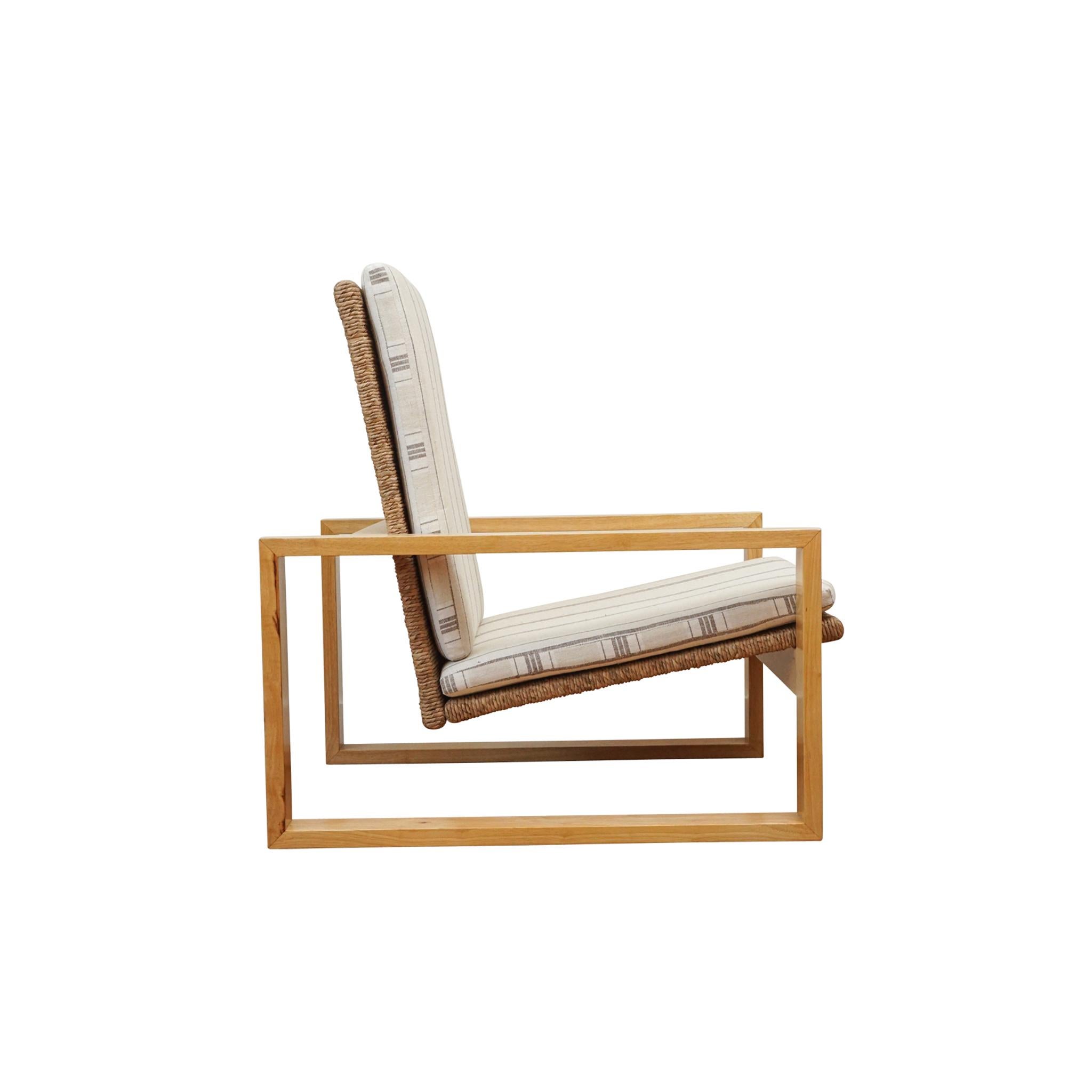 Rosa Morada Wood and ebonized rattan chair 