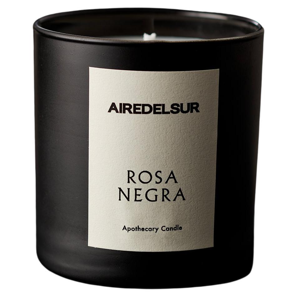 Rosa Negra-Kerzenleuchter aus schwarzem Glas mit Geflecht