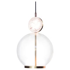 Rosa Pendant Large by Marc Wood 'Marble, Glass & Brass with Integrated LED'