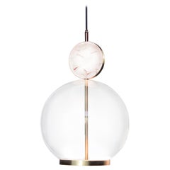 Rosa Pendant Medium by Marc Wood 'Marble, Glass & Brass with Integrated LED'