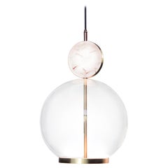 Rosa Pendant Small by Marc Wood 'Marble, Glass and Brass with Integrated LED'