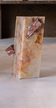 Rosa Peralba Tall Crystal Side Table by Serafini