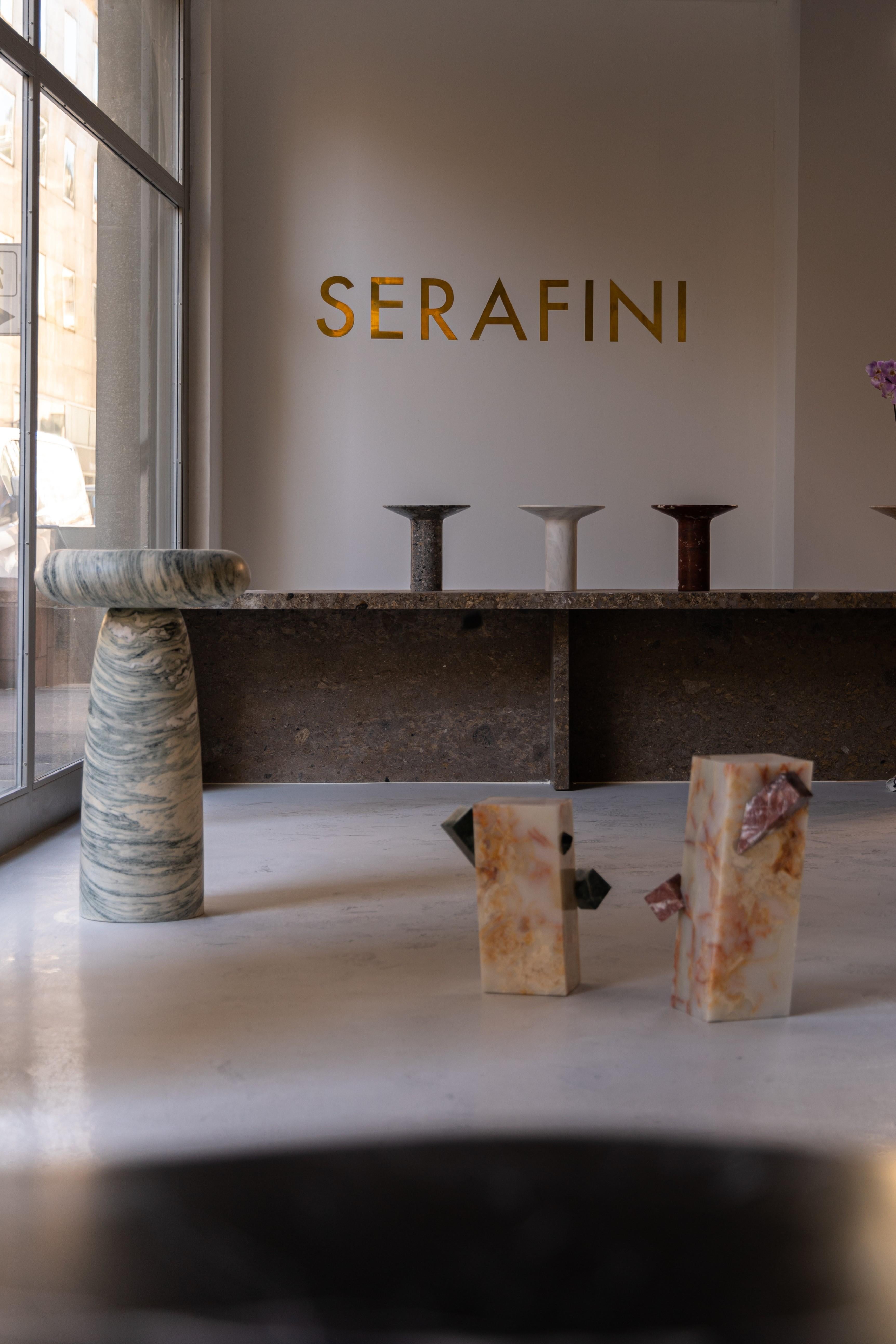Rosa Peralba Tall Crystal Side Table by Serafini In New Condition For Sale In London, GB