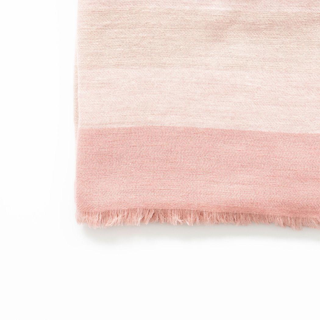 Rosa Plush Handloom Queen Size Merino Bedspread In Shades of Soft Pink & Cream  1