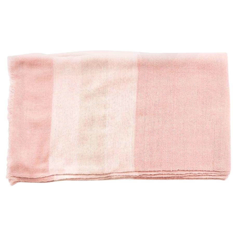 Rosa Plush Handloom Queen Size Merino Bedspread In Shades of Soft Pink & Cream 
