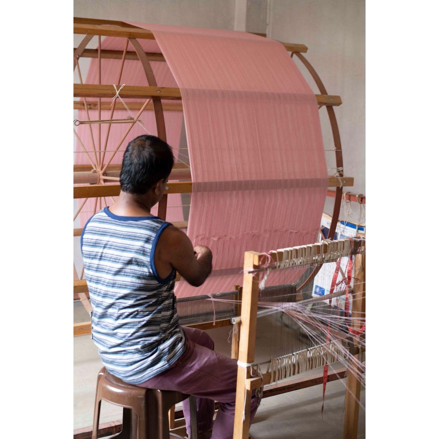 Rosa Pastel Pink Cream Artisanal Handwoven Throw Bedspread In Plush Soft Merino For Sale 4