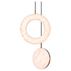 ‘Rosa Ring, 2 Piece’ by Marc Wood. Brass and Rosa Marble, handmade lamps (LED)