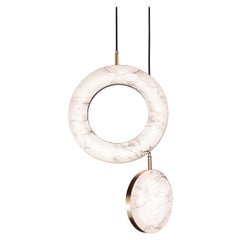 ‘Rosa Ring, 2 Piece’ by Marc Wood. Brass and Rosa Marble, handmade lamps (LED)