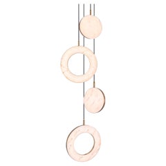 ‘Rosa Ring, 4 Piece’ by Marc Wood. Brass and Rosa Marble, handmade lamps (LED)