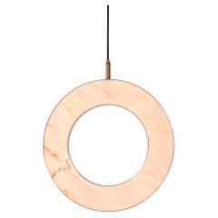 ‘Rosa Ring’ by Marc Wood. Brass and 'Rosa Estremoz' Marble handmade LED lamp.