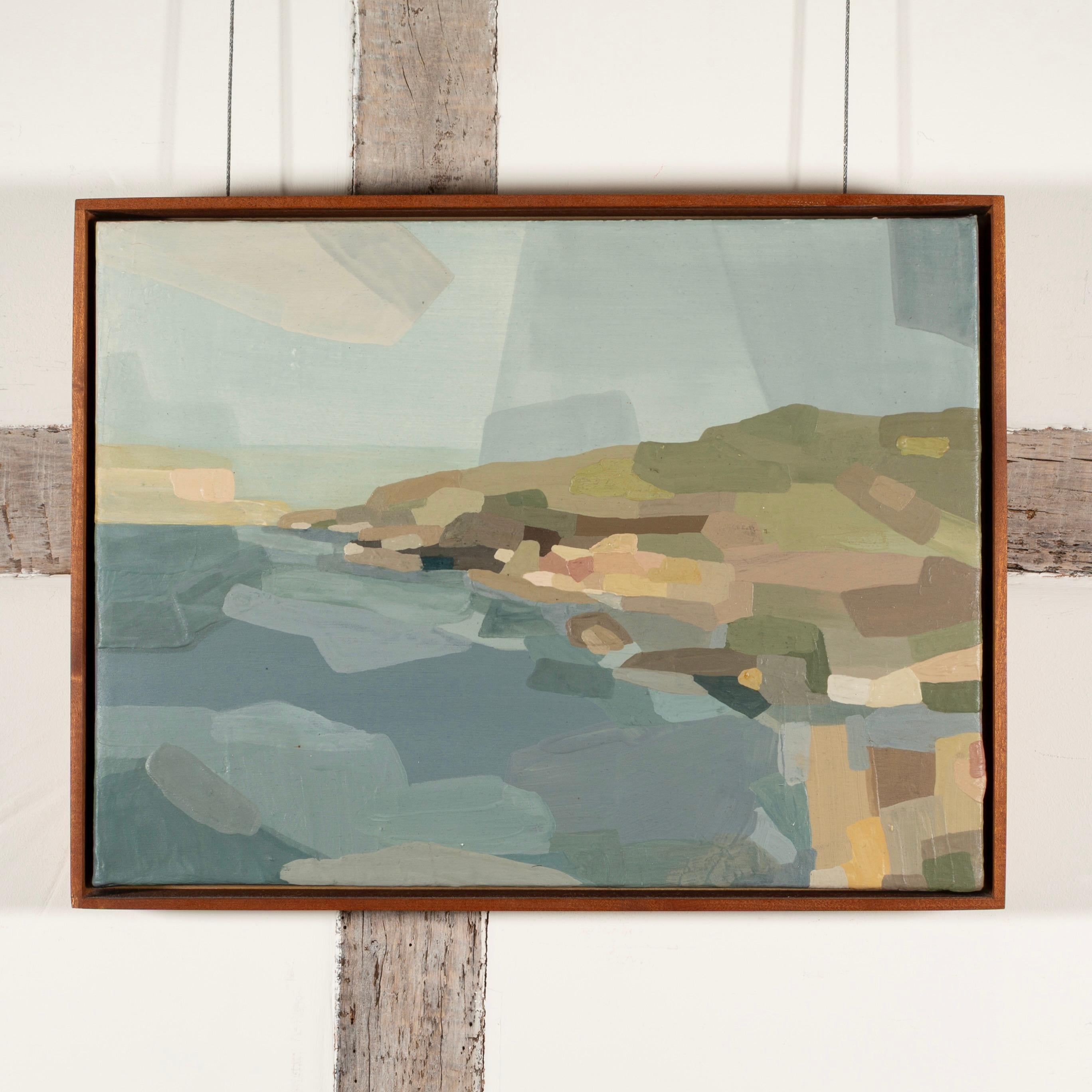 I Left a Piece of Me Behind - Pintura Abstracta Paisaje Costero, Azul + Verde - Painting de Rosa Roig-Fiol