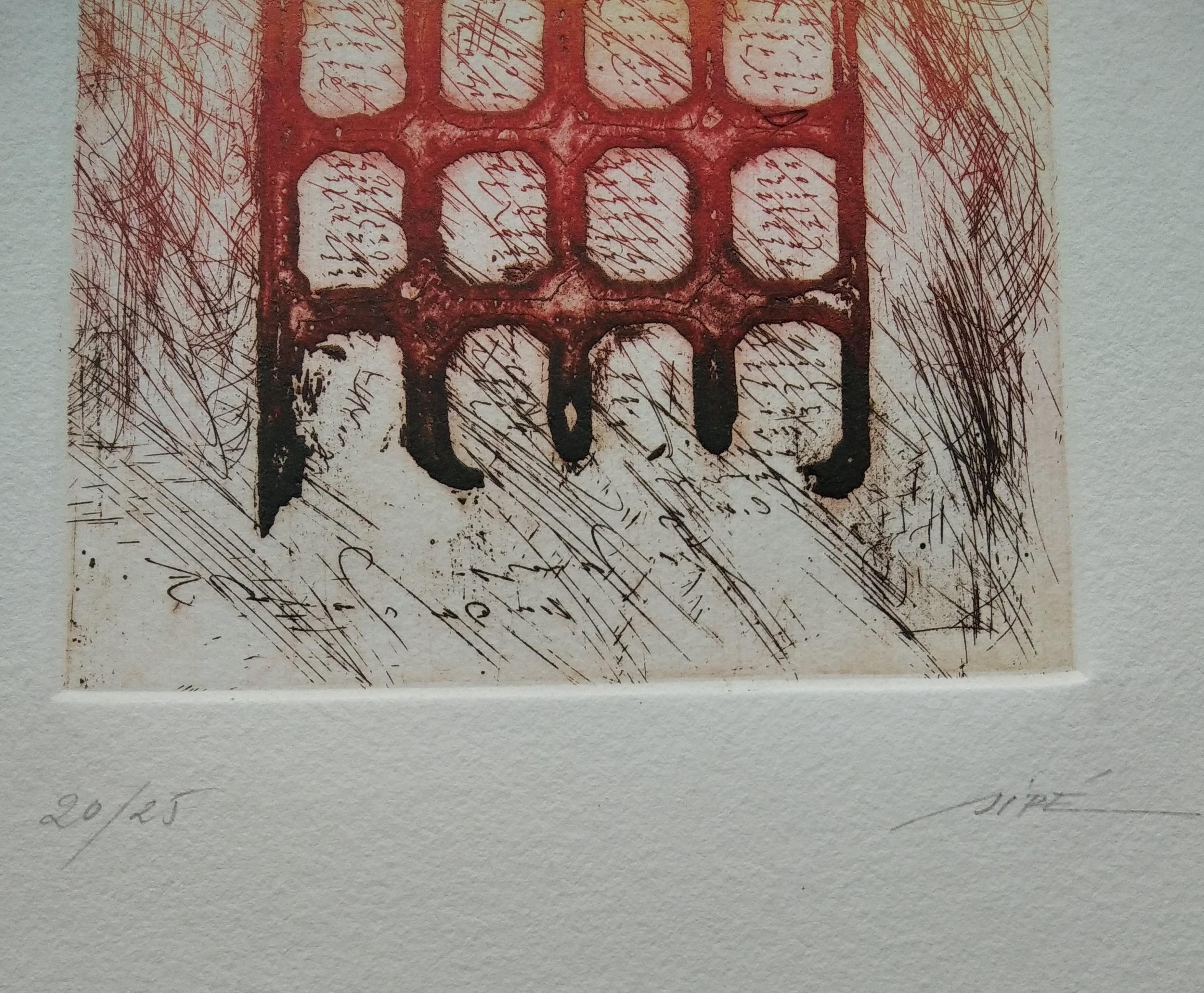 Untitled - Beige Abstract Print by Rosa Siré