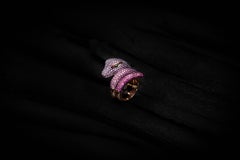 Rosa Van Parys Anaconda Snake 6.39 Carat Pink Sapphire 18 Karat Rose Gold Ring