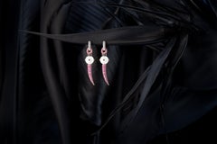 Rosa Van Parys Montana 2.0, 5.2 Carat Pink Sapphires and Pearl Earrings