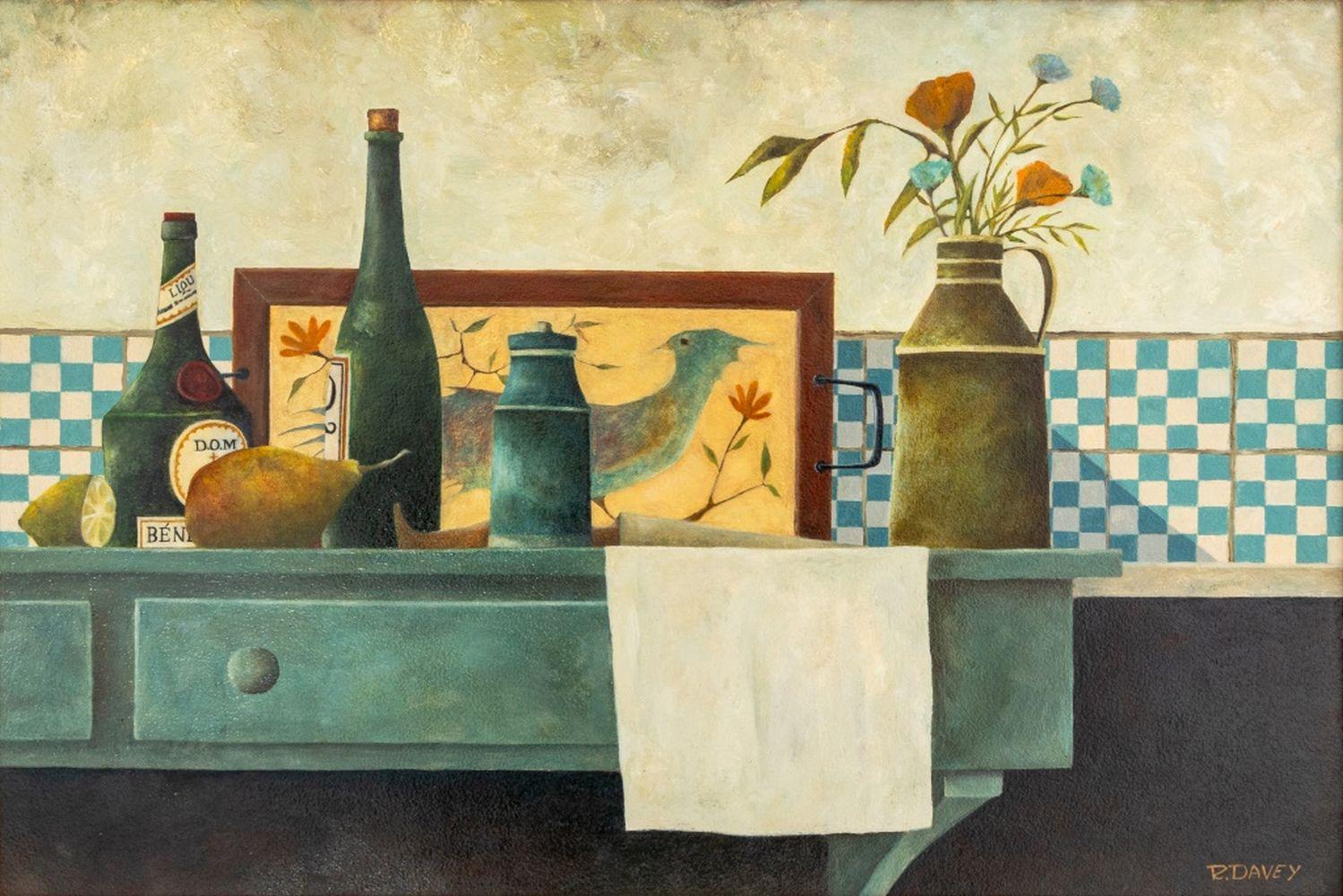 Still Life Scene - Painting by Rosaleen Davey