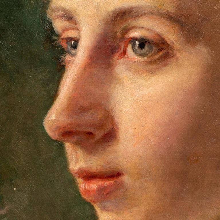 Ritratto di giovane ragazza Olio su tela Dedicato alla fidanzata Berthe Morris, firmato e datato 1890 in alto 46 x 38 cm (senza cornice)

Marie-Anne Reine Thévenin è figlia di Thomas Thévenin, orafo, e Jeanne Françoise Ferrier.
Fu allieva di Léon