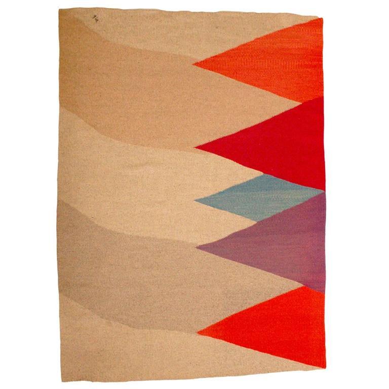 "Rosalie" Wool and Linen Carpet by Sally Vowell Gurley, 1989 For Sale