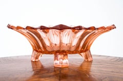 Rosalin Art Deco Bowl, Brockwitz Prismen, Germany, 1940s