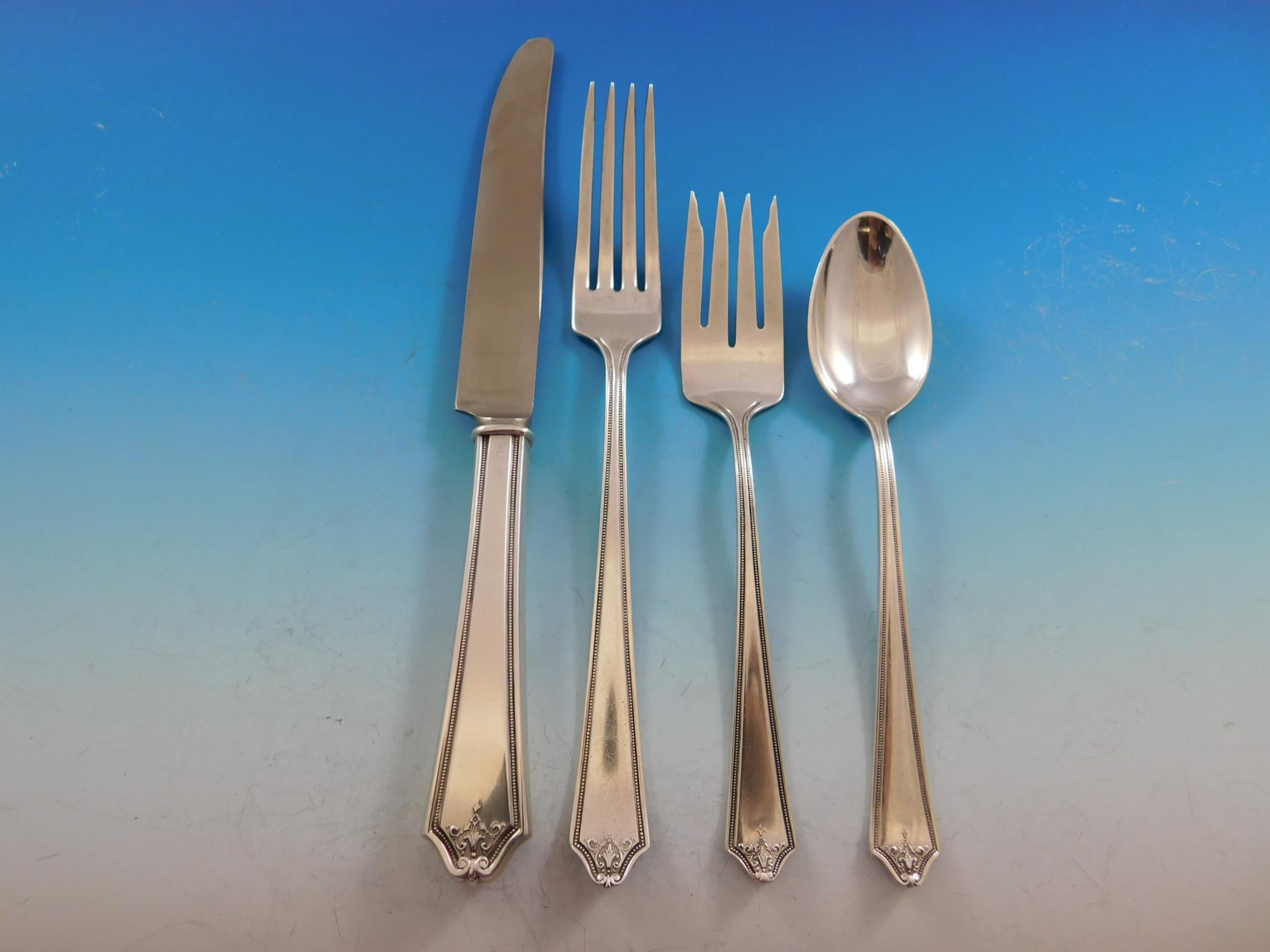 Rosalind New by International Sterling Silver Flatware Set for 8 Service 44 Pcs In Excellent Condition For Sale In Big Bend, WI