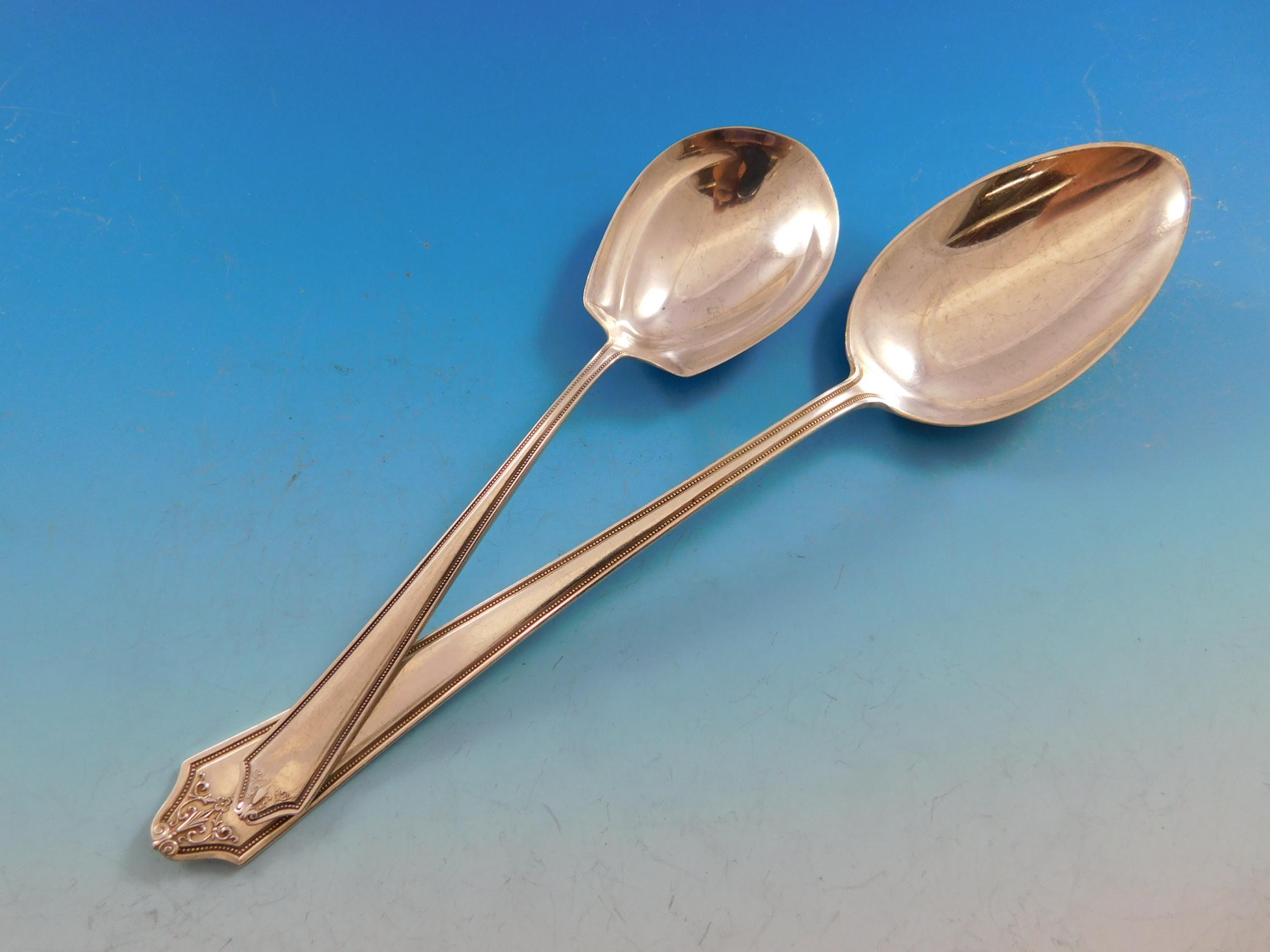 Sterling Silver Flatware International Rosalind Place Soup Spoon "H" Monogram 