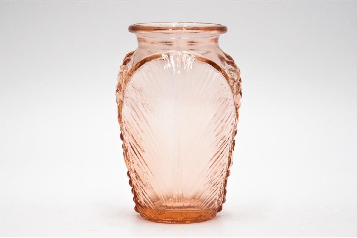 Mid-Century Modern Rosaline Glass Vase, Poland, 1970s For Sale