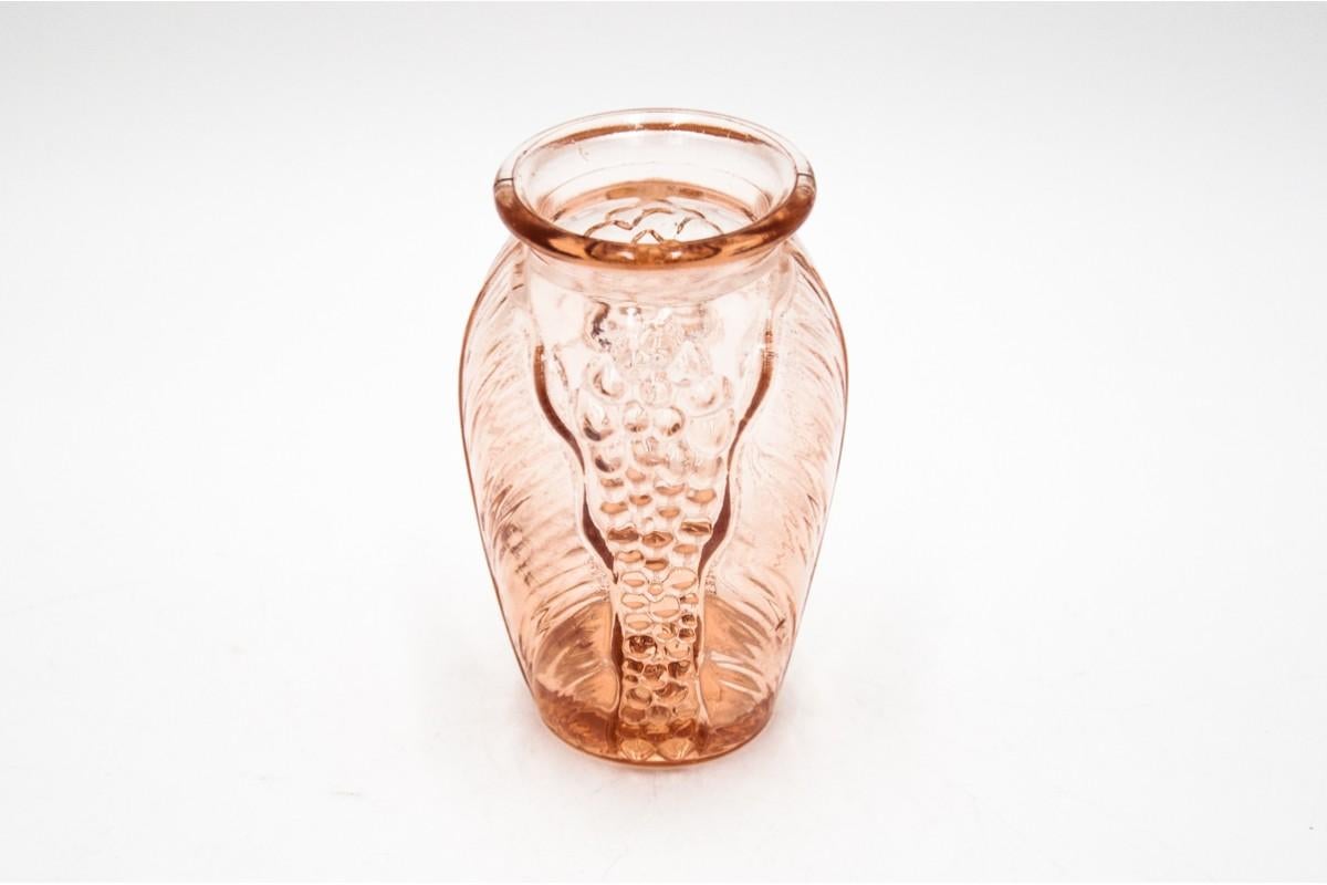 Polish Rosaline Glass Vase, Poland, 1970s For Sale