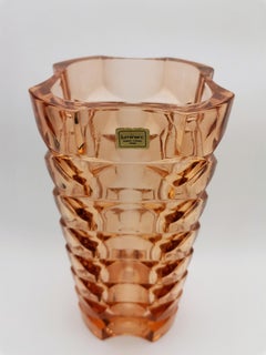 Vase en verre pressé Rosaline 1970
