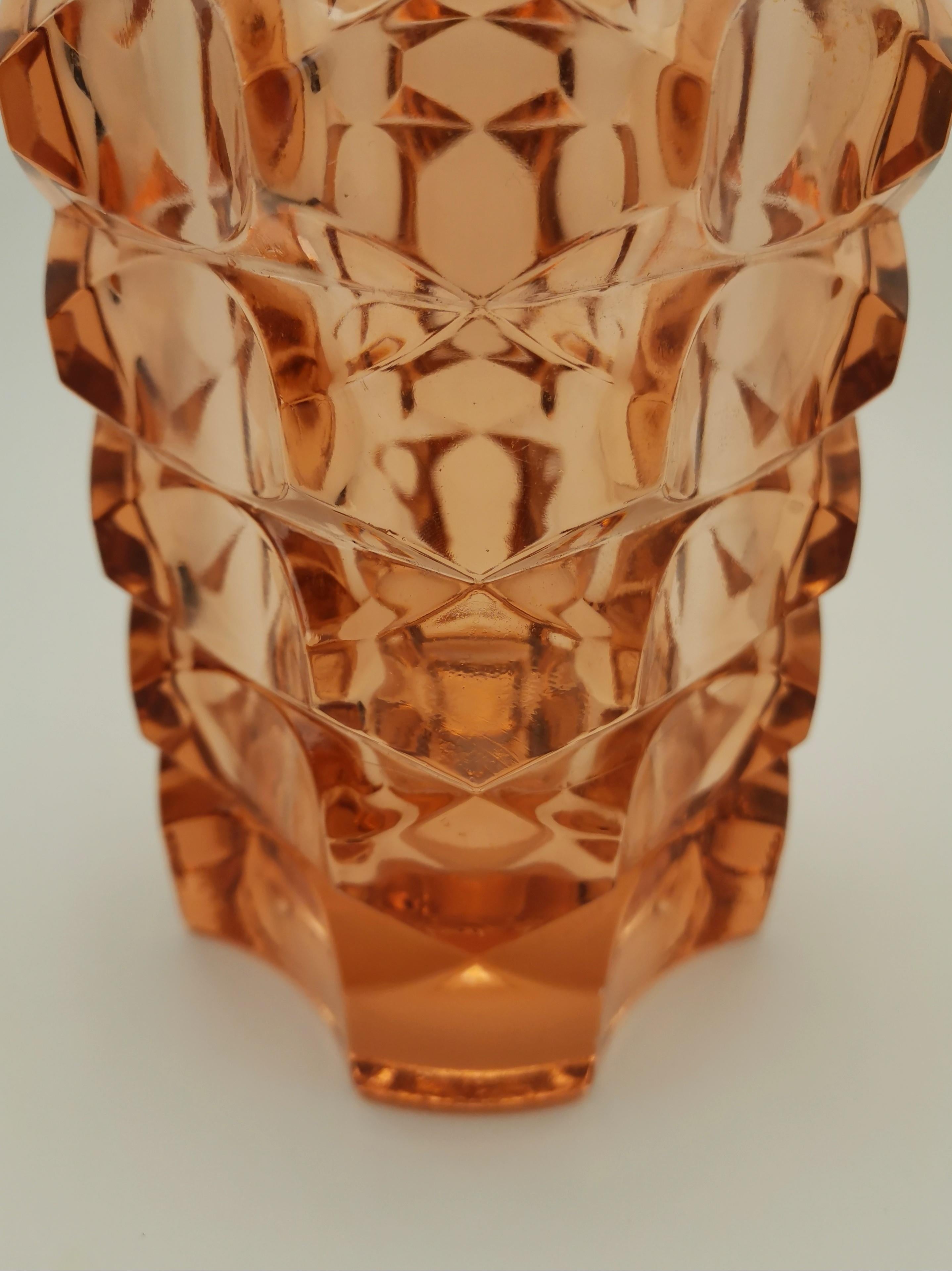 Verre Vase en verre pressé Rosaline 1970