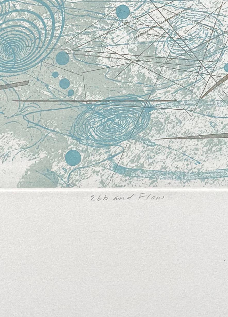 Ebb and Flow, by Rosalyn RIchards - Gray Abstract Print by Rosalyn Richards
