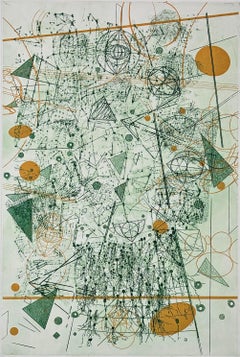 Fallende Fragmente - Abstrakter geometrischer Druck von Rosalyn Richards