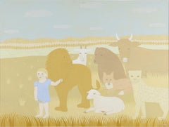 "Peaceable Kingdom IV, " Rosamond Berg, Animals with Little Girl, Edward Hicks